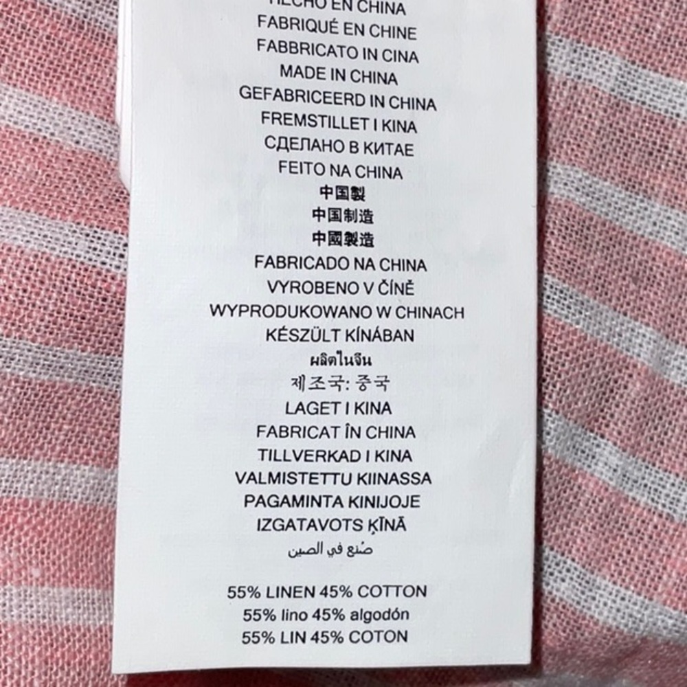 Michael Kors Pink and White Striped Linen Cotton Blend Off the shoulder Top M - Picture 5 of 5